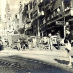 Obras na av. Otávio Rocha esquina com a Rua Dr. Flores, década de 1950-60.