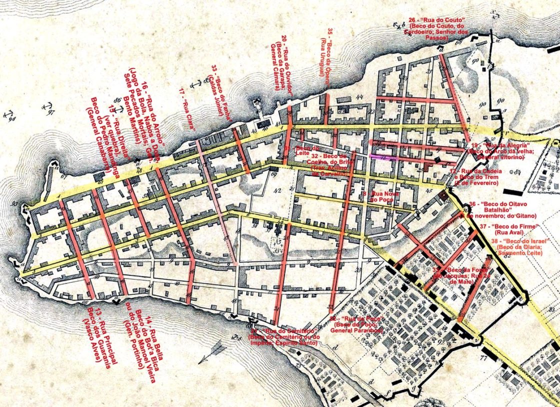 Detalhe da Planta de Porto Alegre de 1839