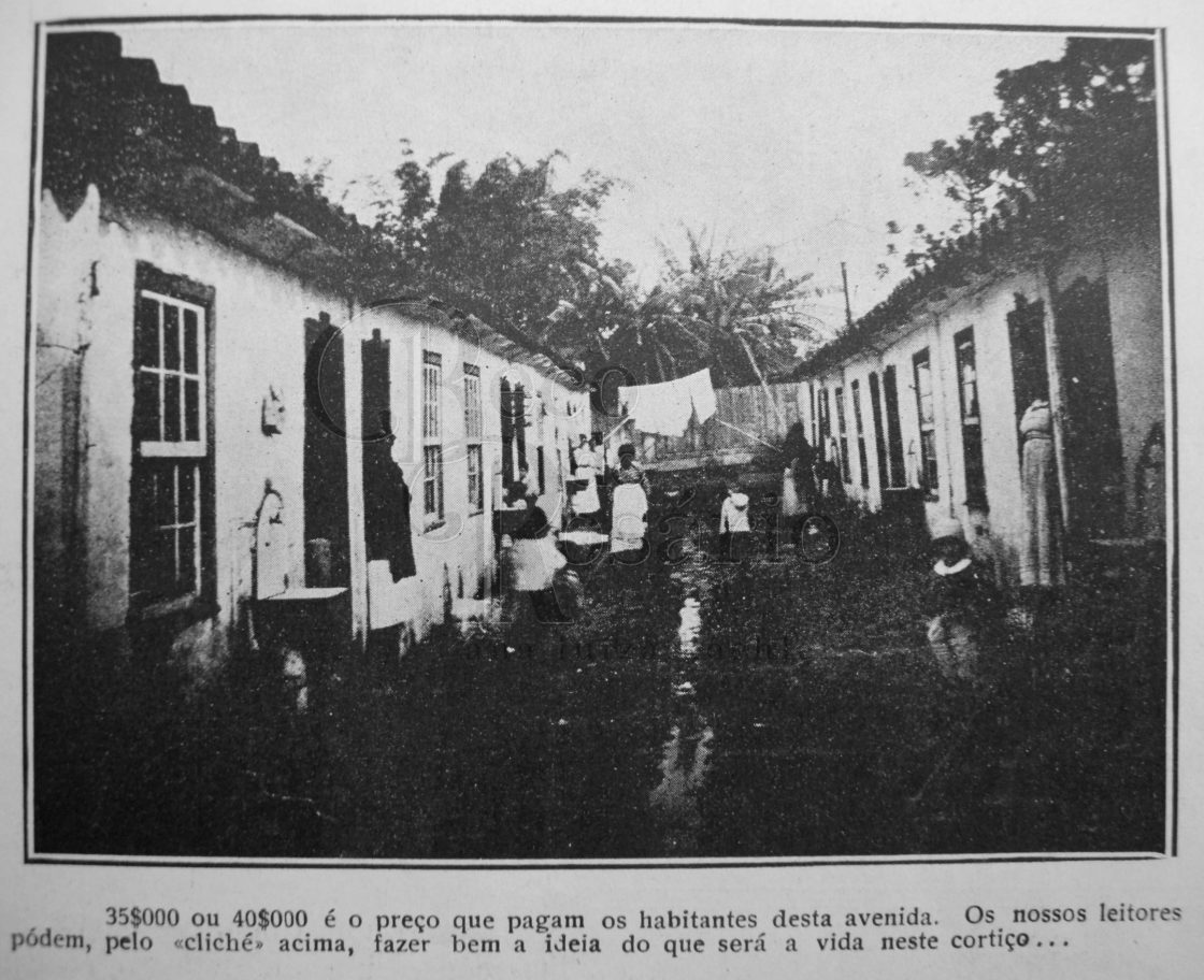 A Máscara: 21/ago/1920 - As habitações em Porto Alegre - detalhe 1: “35$000 ou 40$000 é o preço que pagam os habitantes desta avenida. Os nossos leitores pódem, pelo <> acima, fazer bem a ideia do que será a vida neste cortiço...”