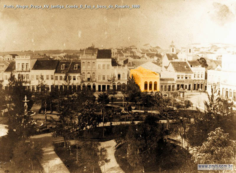 A edificação remanescente em fotografia da década de 1880. Acervo Prati.