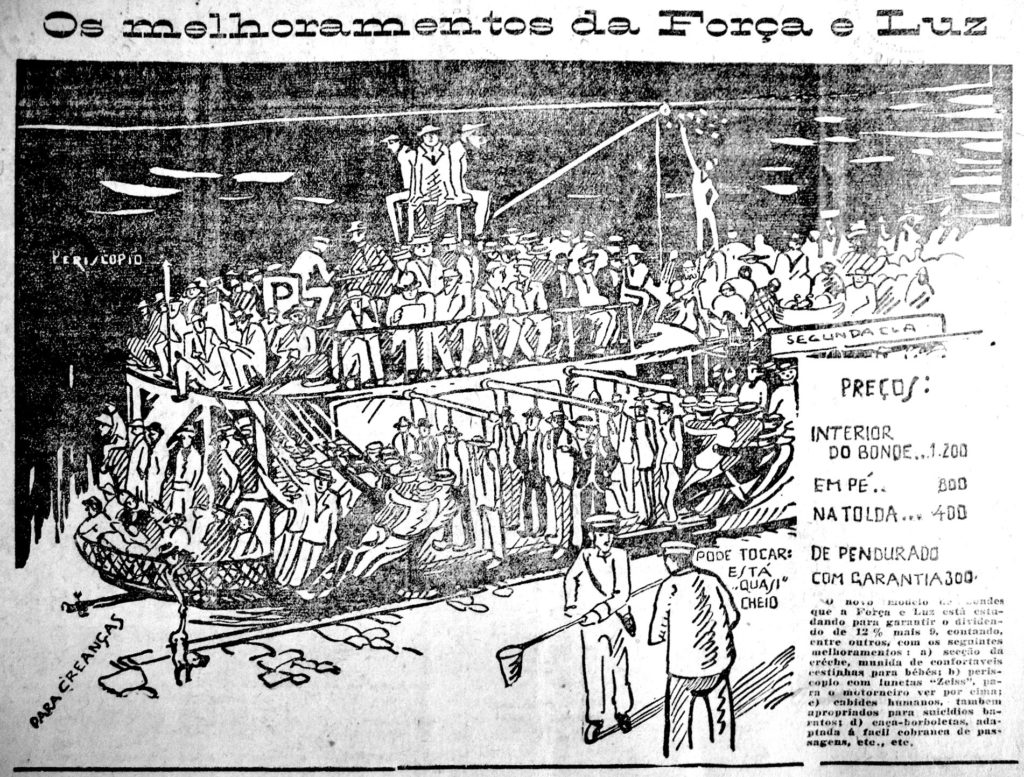 "Os melhoramentos da Força e Luz". Correio do Povo, 06/05/1926. Hemeroteca do MCSHJC. Provável desenho de Fancis Pelichek.