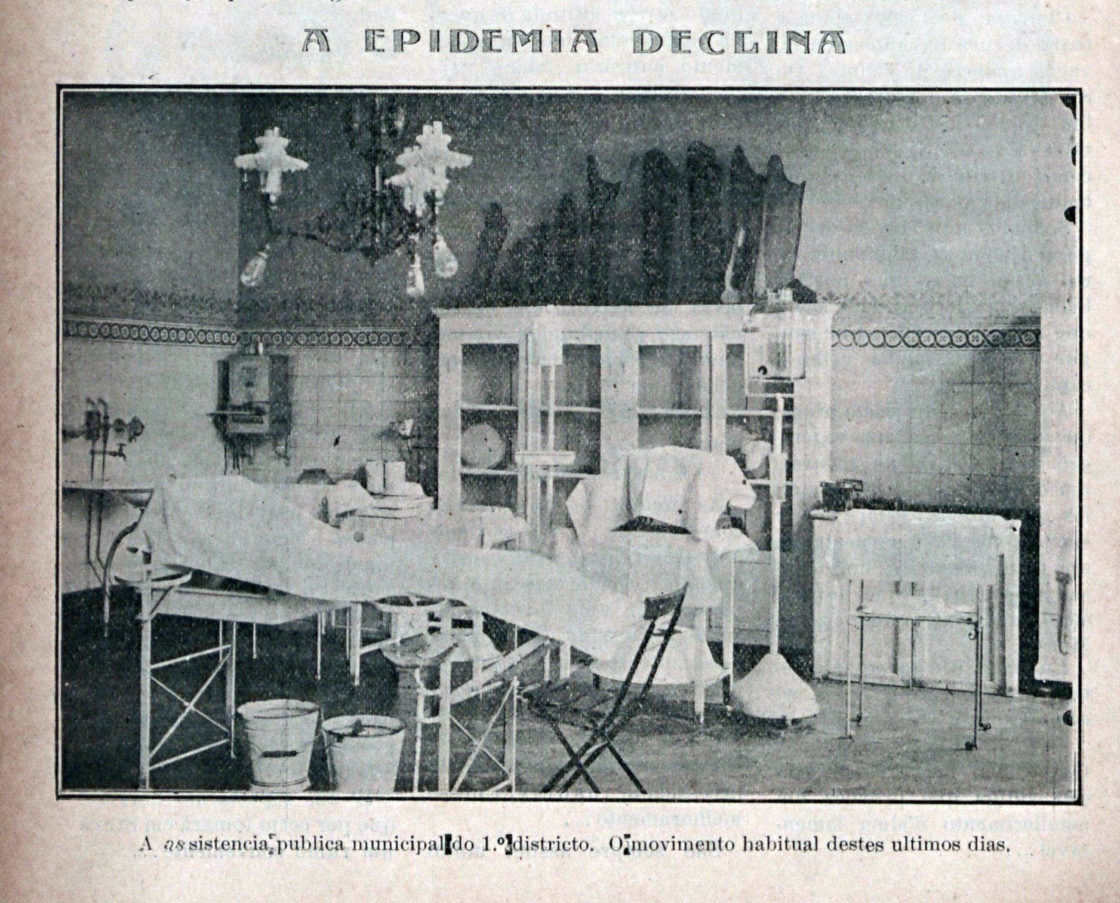 "A pandemia declina". "A Máscara", 1918, Ed. 43-2, p. 10. Hemeroteca Digital da Biblioteca Nacional.