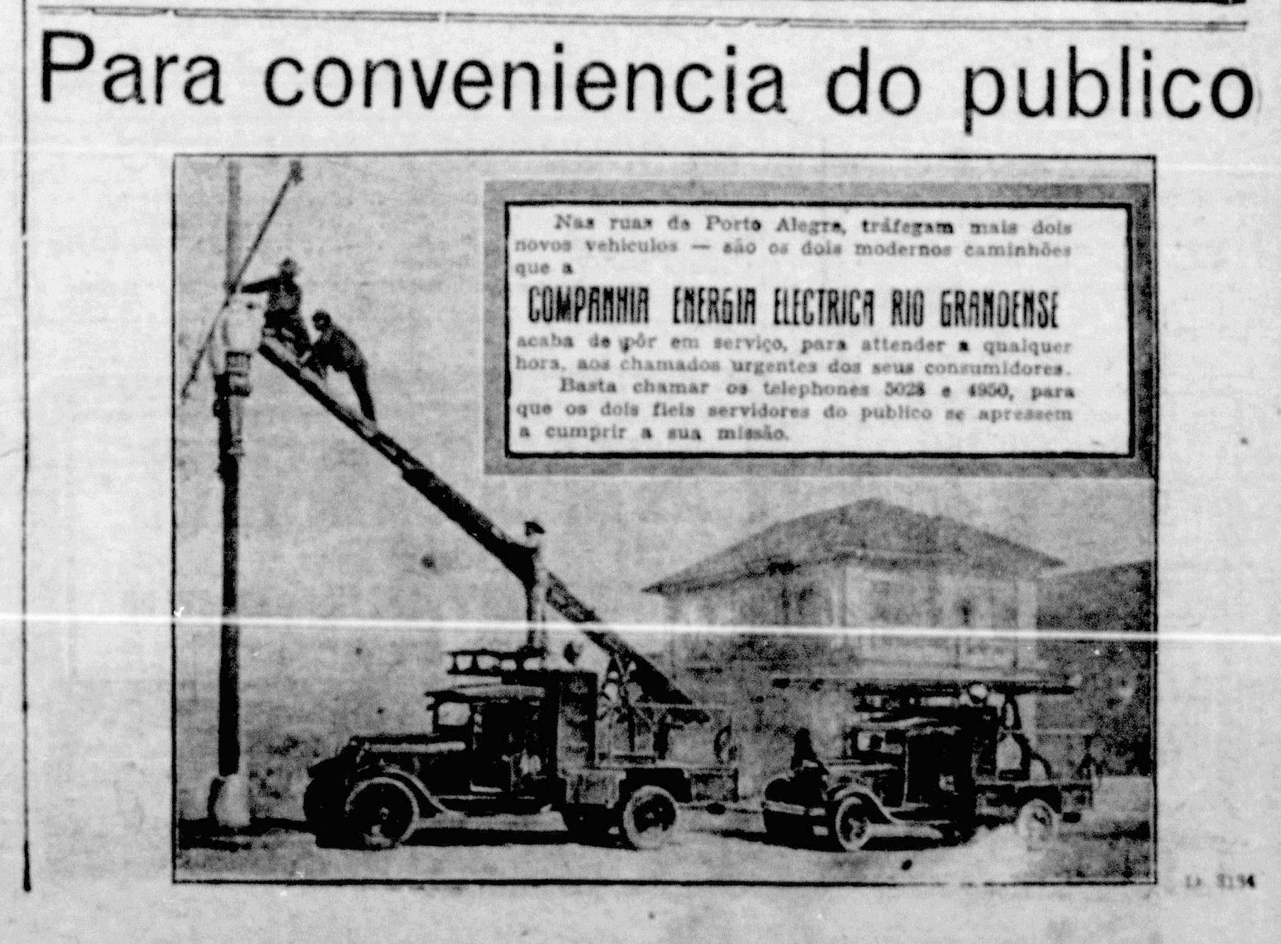 "Para a conveniência do publico". Estado do Rio Grande, Ed00271, 08/09/1930, p. 11. Hemeroteca Digital da Biblioteca Nacional. 