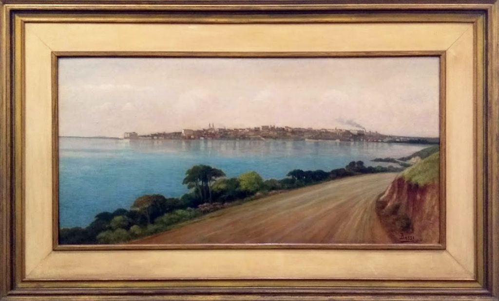 "Porto Alegre vista do Cristal". Óleo sobre tela de Torquato Bassi (Itália, 1880 - São Paulo, 1867), 1919.