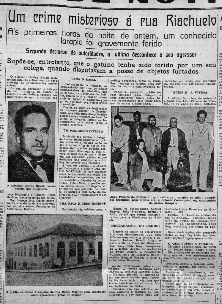 "Um crime misterioso na rua Riachuelo" Diário de Notícias, 21/06/1933, p. 5. Hemeroteca do MCSJHC.
