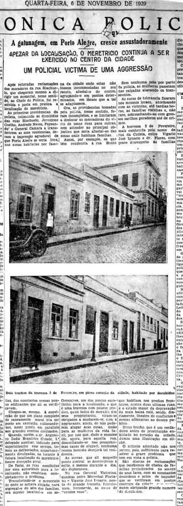 Reportagem do Correio do Povo de 06/01/1929. Acervo Histórico Municipal de Porto Alegre Moysés Vellinho.