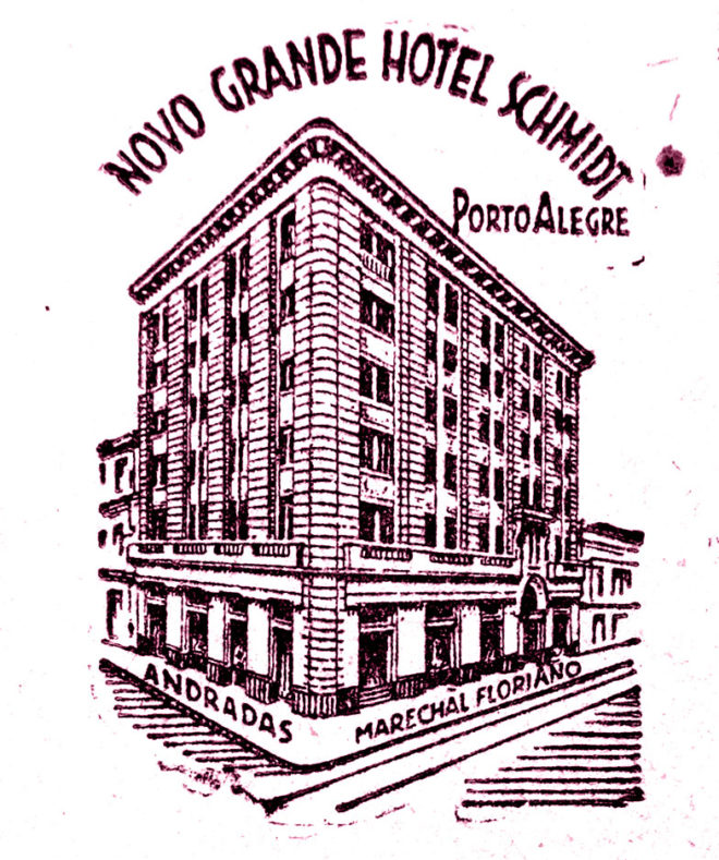 Detalhe de anúncio do Grande Hotel Schmidt na página 2 do Correio do Povo de 8/10/1931. Hemeroteca do Arquivo Histórico de Porto Alegre Moysés Vellinho.