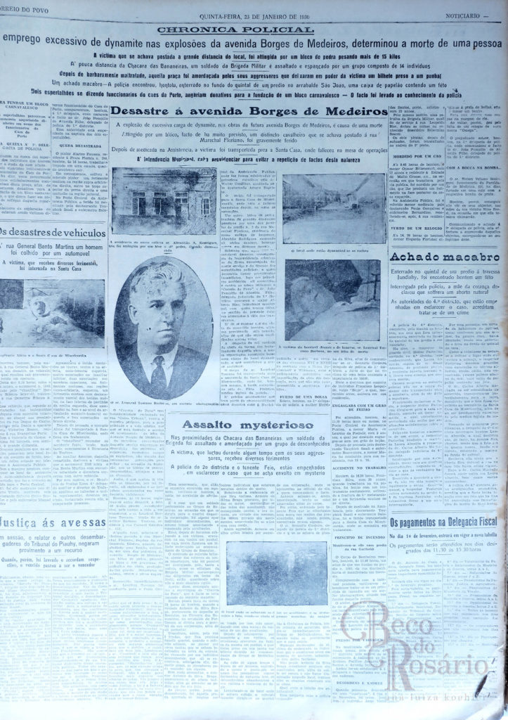 Correio do Povo, 23/01/1930. Hemeroteca do Museu de Comunicação Social Hipólito José da Costa. A grafia original foi mantida.