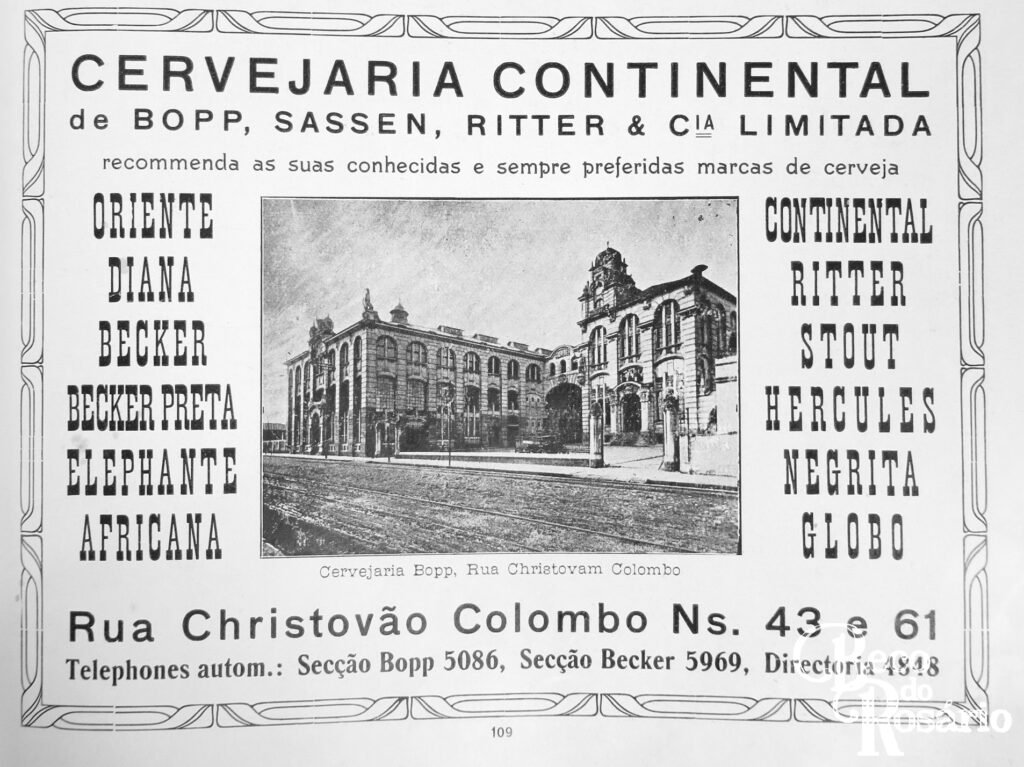 Anúncio da Cervejaria Continental. CARRICONDE, Clodomyro. "Porto Alegre em Revista", 1926. Coleção Rio Grande do Sul da Biblioteca Pública do Estado do Rio Grande do Sul.