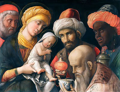 Adoração dos magos, de Andrea Mantegna. Séc. XV